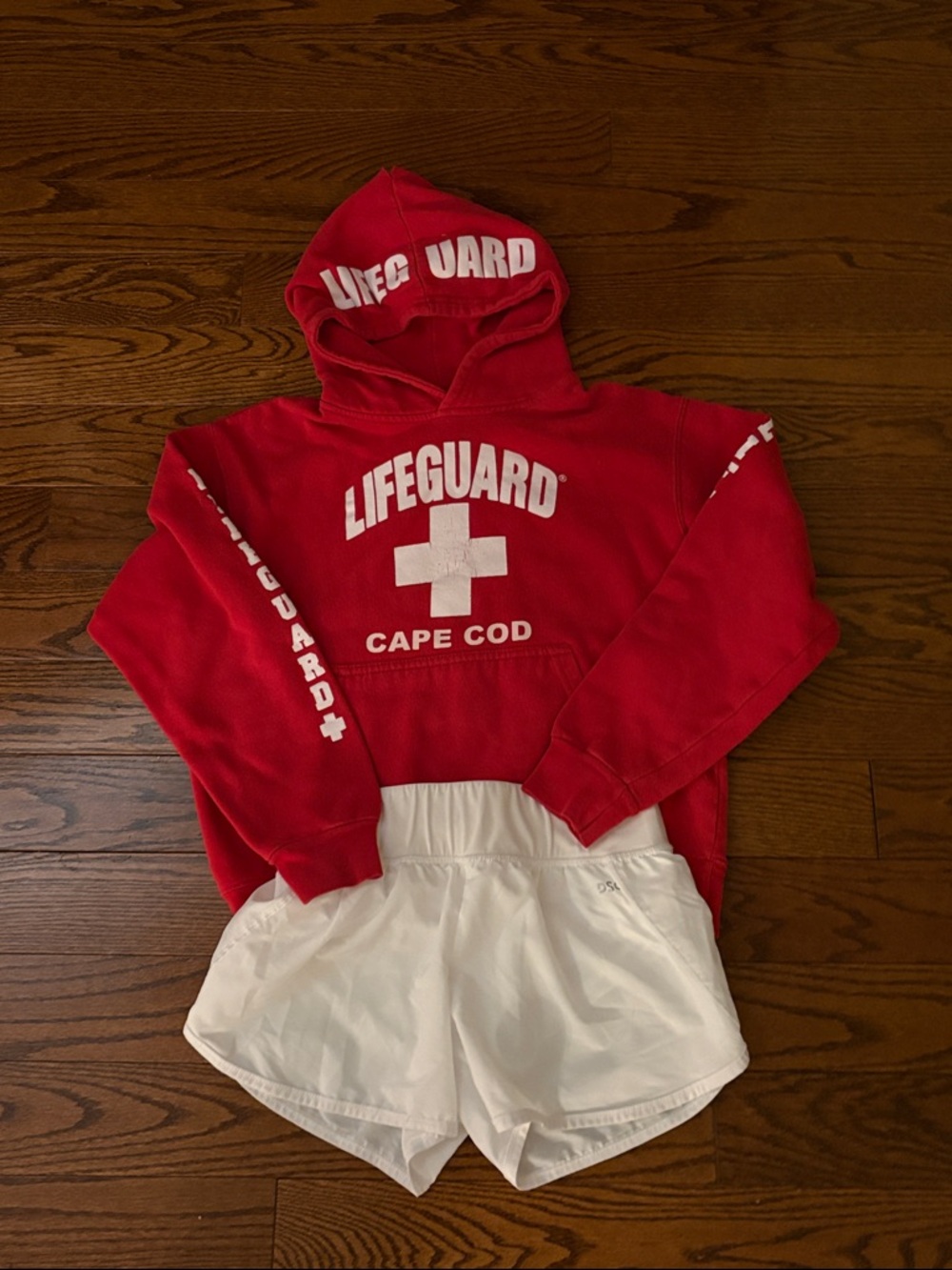 DSG Girls' Stride Shorts M 10 -12 and Lifeguard cape cod hoodie